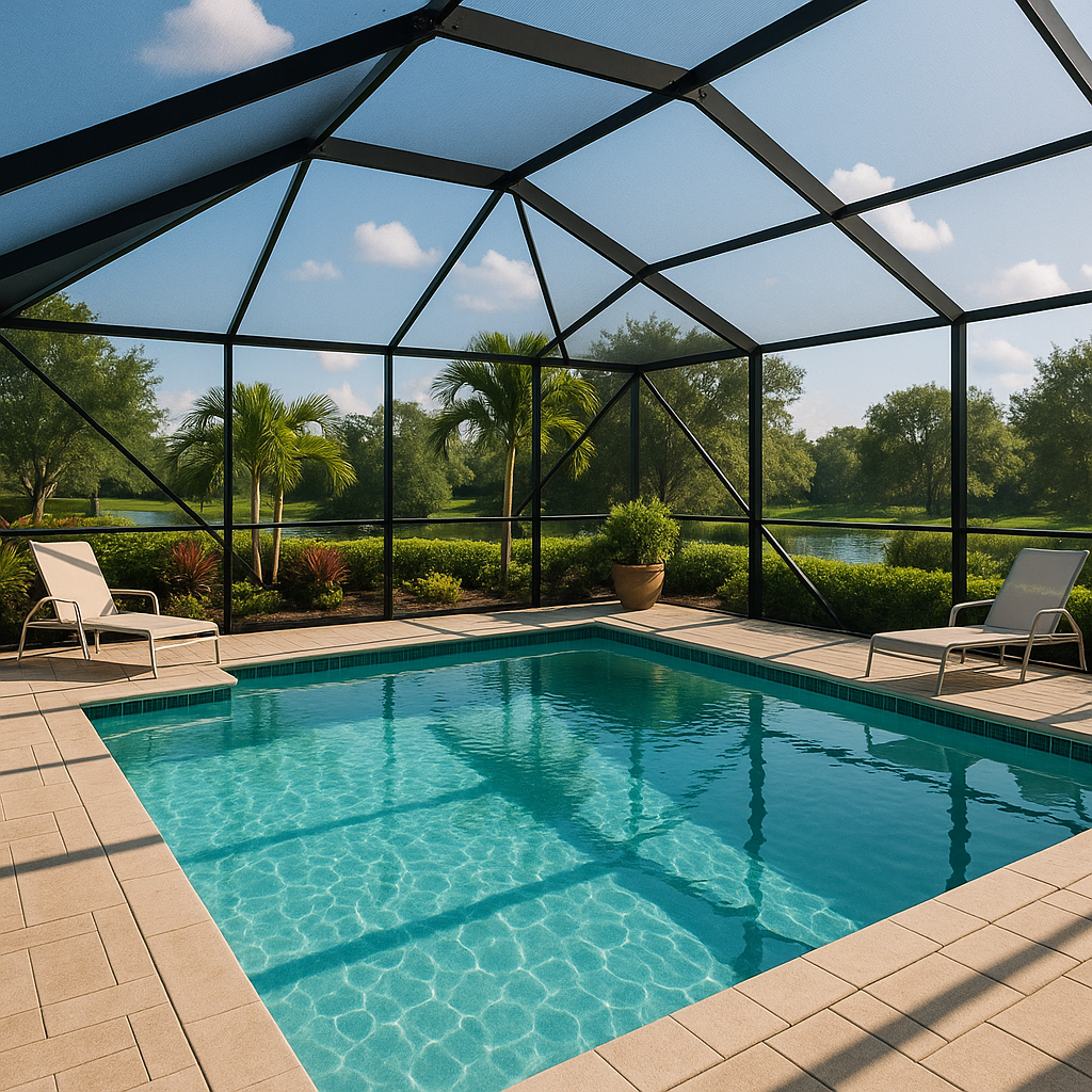 Beautiful pool screen enclosure